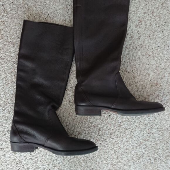 J. crew riding genuine leather boot - dark brown size 7 - Picture 2 of 11